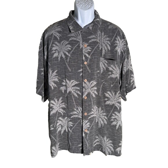 JAMAICA JAXX Men's Short Sleeve Button Down Floral Hawaiian Shirt Gray XL - Picture 1 of 5